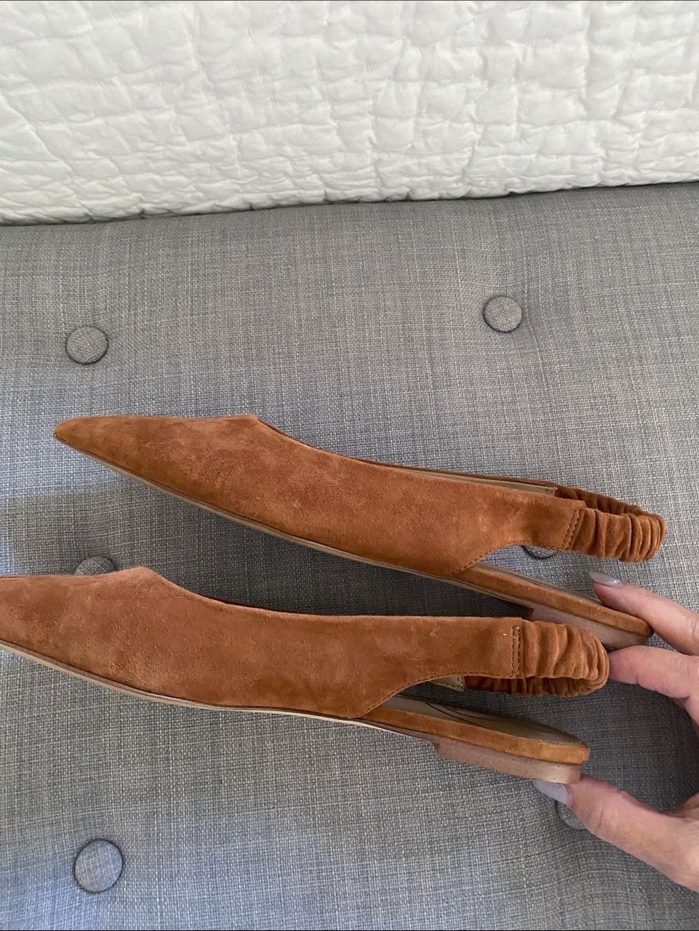 Sam Edelman Slingback Flats in Tan Suede - Picture 4 of 6